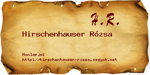 Hirschenhauser Rózsa névjegykártya